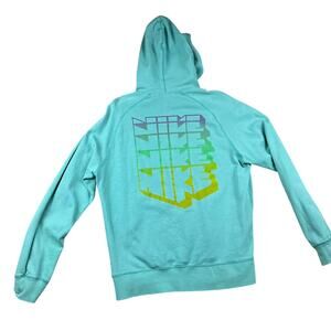 Nike Teal Hoodie Men’s Large Pullover Sweatshirt Graphic Back Swoosh Sportswear